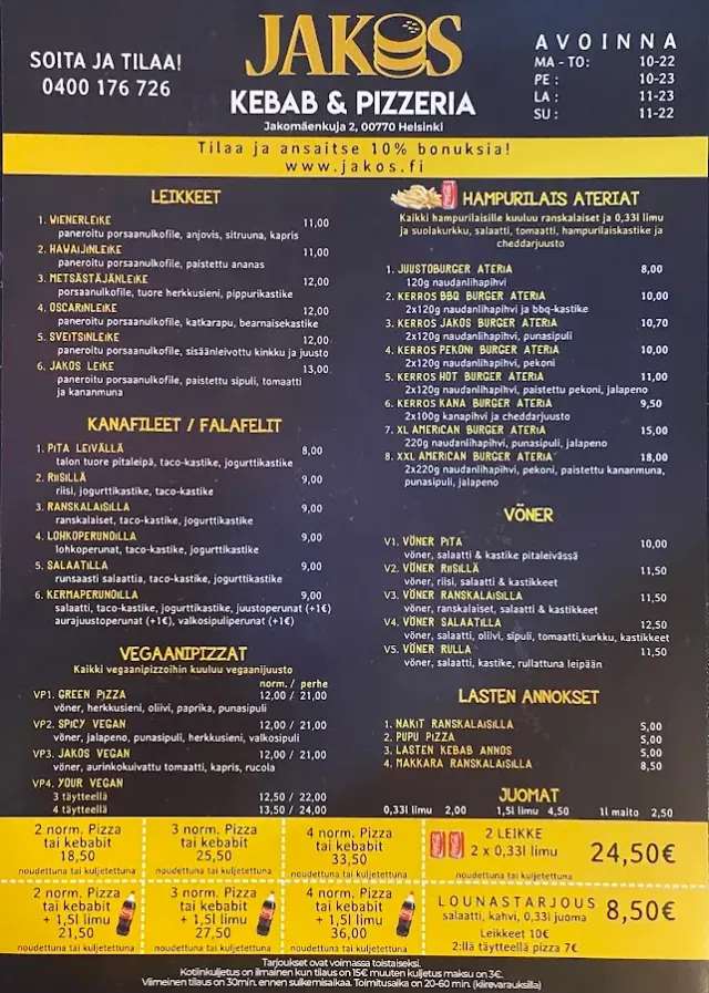 BookNoFees: Snack-bar – Jakos Ravintola & Pizzeria – Helsinki – Restaurantul și Pizzeria Jakos, fotografie 2