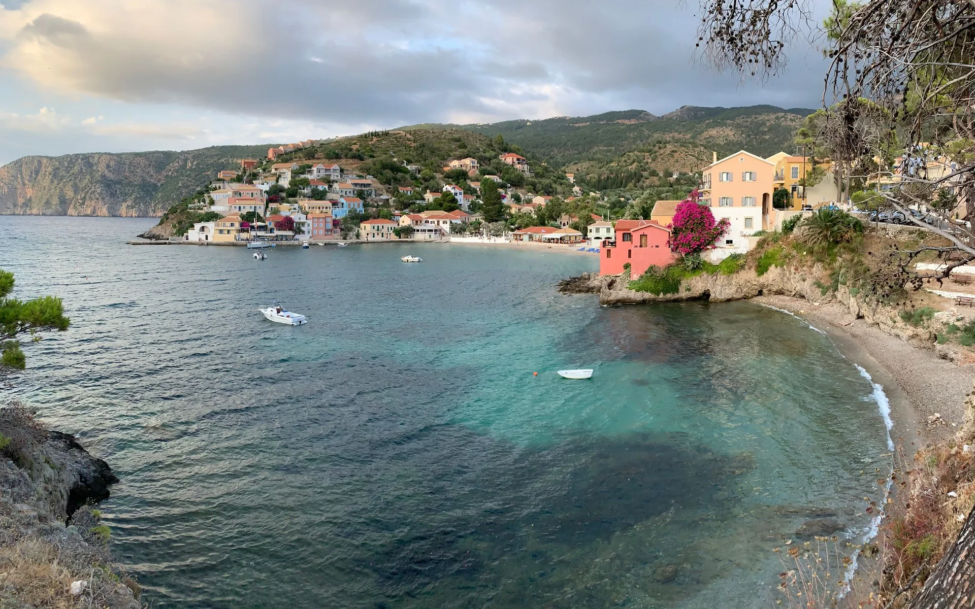 Colorful Houses on the Bay of Asos in Greece